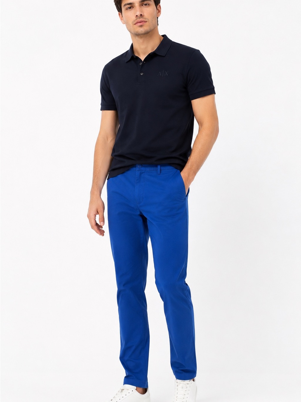 Armani Exchange A|X Men’s Slim Fit Cobalt Blue Chino Pants 34R Stretch Trousers